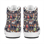 Colorful Japanese Sushi Pattern Print High Top Leather Sneakers