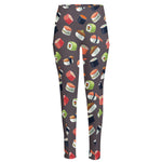 Colorful Japanese Sushi Pattern Print High-Waisted Pocket Leggings