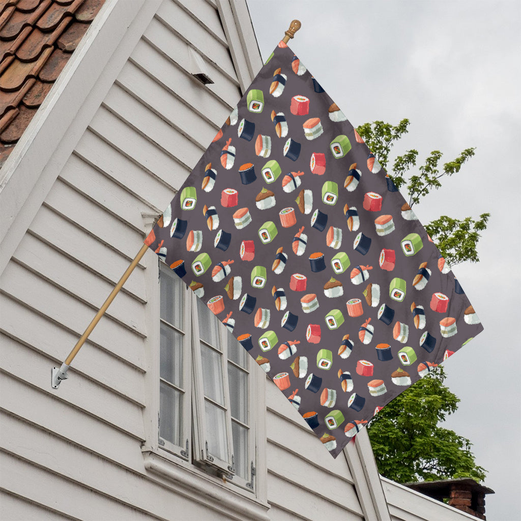 Colorful Japanese Sushi Pattern Print House Flag