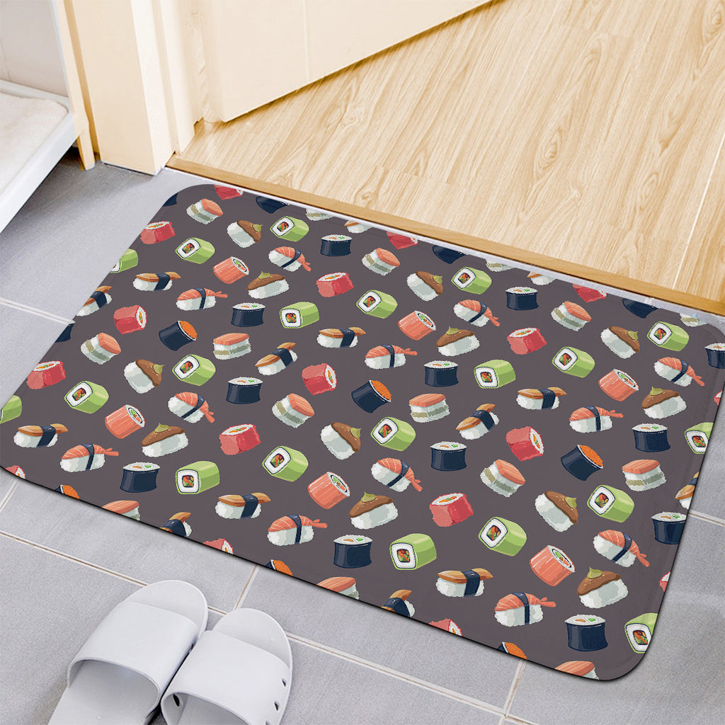Colorful Japanese Sushi Pattern Print Indoor Door Mat