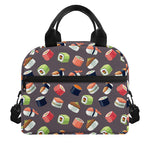 Colorful Japanese Sushi Pattern Print Insulated Lunch Bag