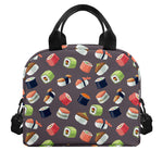 Colorful Japanese Sushi Pattern Print Insulated Lunch Bag