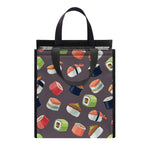 Colorful Japanese Sushi Pattern Print Insulated Lunch Tote
