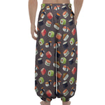 Colorful Japanese Sushi Pattern Print Lantern Pants