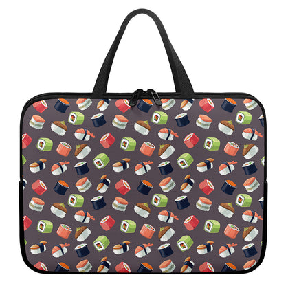 Colorful Japanese Sushi Pattern Print Laptop Sleeve With Handle