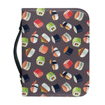 Colorful Japanese Sushi Pattern Print Leather Bible Cover