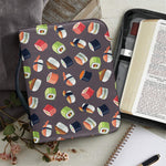 Colorful Japanese Sushi Pattern Print Leather Bible Cover