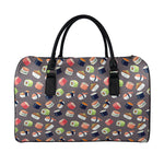 Colorful Japanese Sushi Pattern Print Leather Duffle Bag