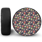Colorful Japanese Sushi Pattern Print Leather Spare Tire Cover