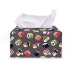 Colorful Japanese Sushi Pattern Print Leather Tissue Box Cover