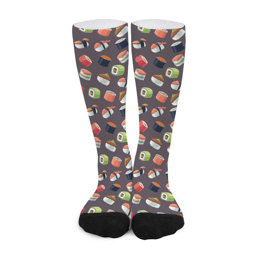 Colorful Japanese Sushi Pattern Print Long Socks