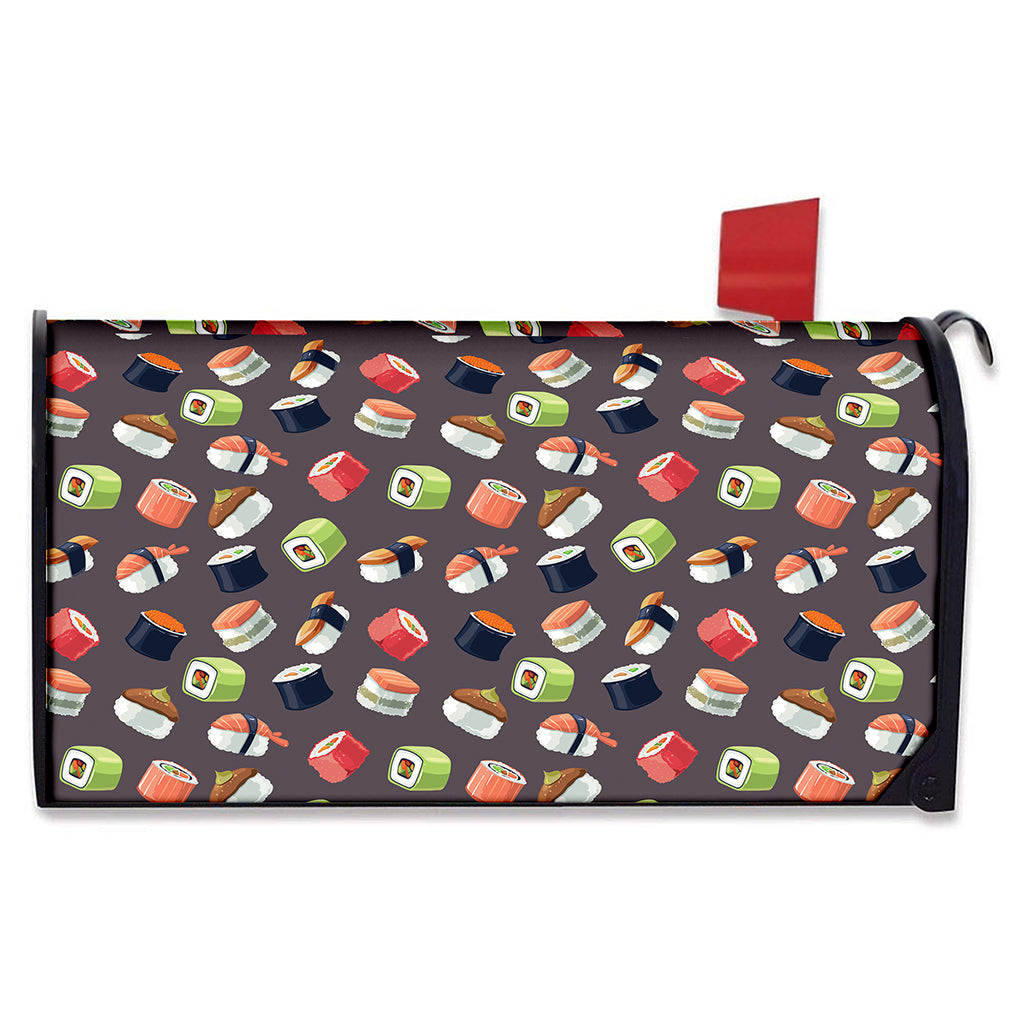 Colorful Japanese Sushi Pattern Print Mailbox Cover