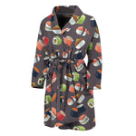 Colorful Japanese Sushi Pattern Print Men's Bathrobe