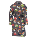 Colorful Japanese Sushi Pattern Print Men's Bathrobe