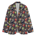 Colorful Japanese Sushi Pattern Print Men's Blazer