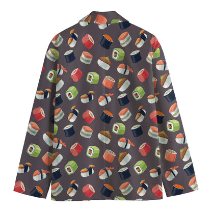 Colorful Japanese Sushi Pattern Print Men's Blazer