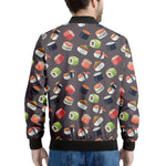 Colorful Japanese Sushi Pattern Print Men's Bomber Jacket