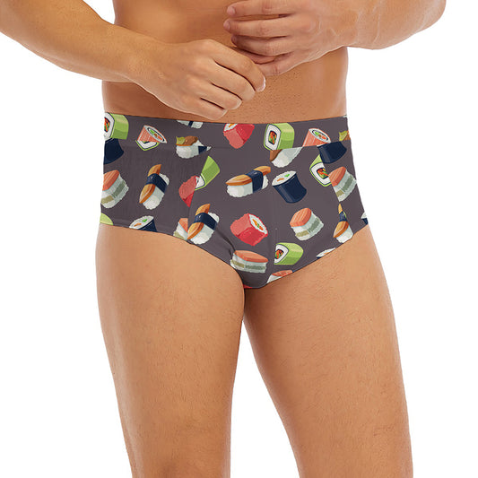 Colorful Japanese Sushi Pattern Print Men's Briefs