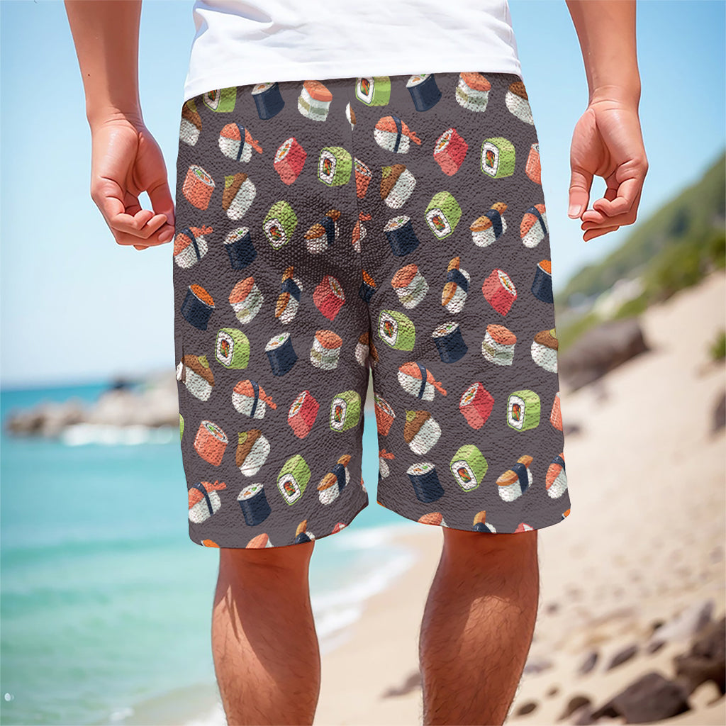 Colorful Japanese Sushi Pattern Print Men's Cargo Shorts