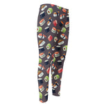 Colorful Japanese Sushi Pattern Print Men's Compression Pants