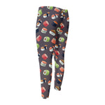 Colorful Japanese Sushi Pattern Print Men's Compression Pants