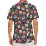 Colorful Japanese Sushi Pattern Print Men's Deep V-Neck Shirt