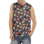 Colorful Japanese Sushi Pattern Print Men's Fitness Tank Top