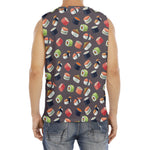 Colorful Japanese Sushi Pattern Print Men's Fitness Tank Top
