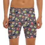 Colorful Japanese Sushi Pattern Print Men's Long Boxer Briefs