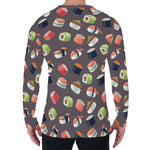 Colorful Japanese Sushi Pattern Print Men's Long Sleeve T-Shirt