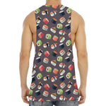 Colorful Japanese Sushi Pattern Print Men's Muscle Tank Top