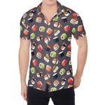 Colorful Japanese Sushi Pattern Print Men's Shirt