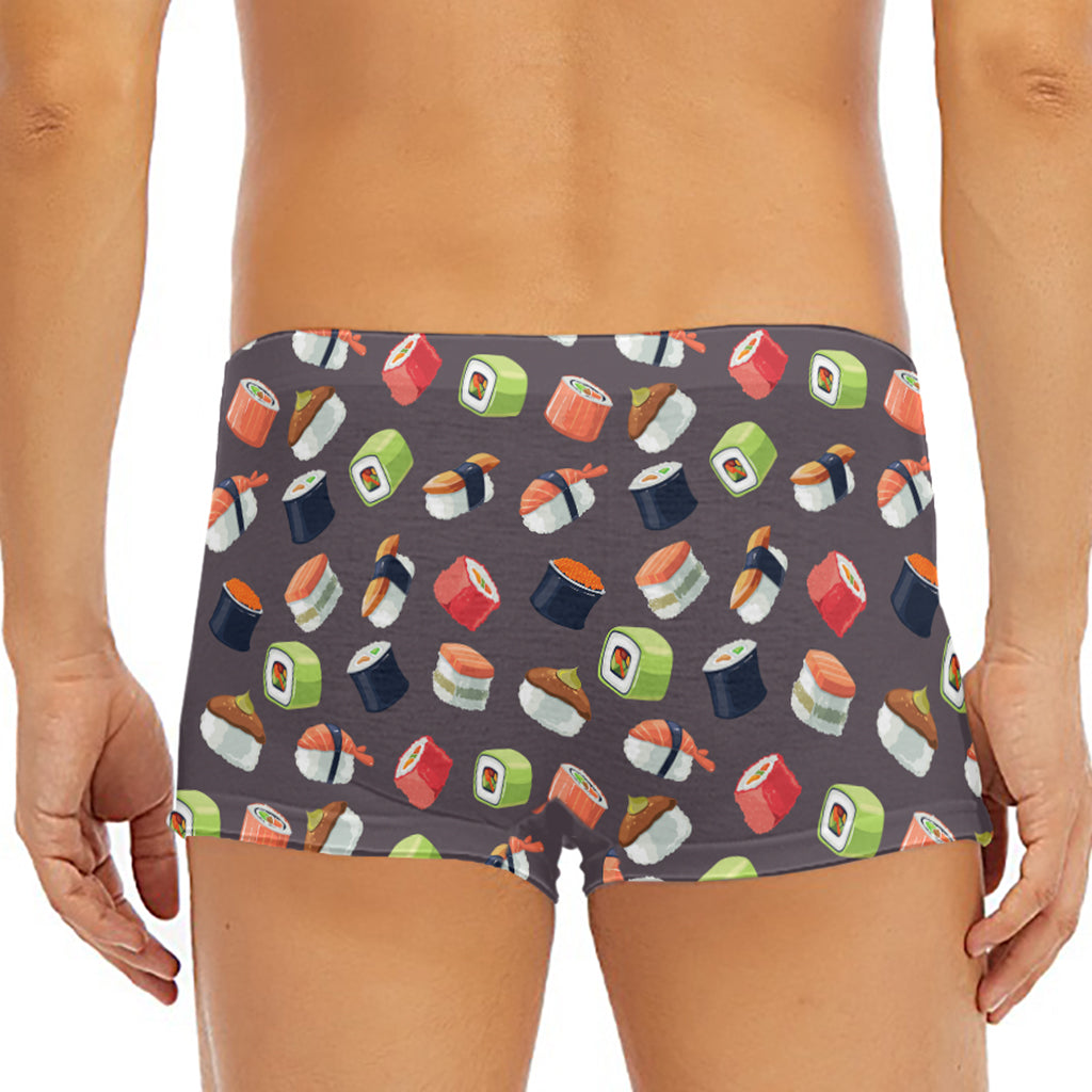 Colorful Japanese Sushi Pattern Print Men's Short Boxer Briefs