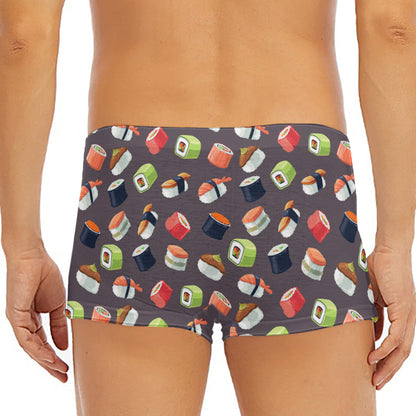 Colorful Japanese Sushi Pattern Print Men's Short Boxer Briefs