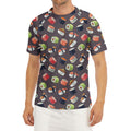 Colorful Japanese Sushi Pattern Print Men's Short Sleeve Rash Guard