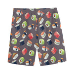 Colorful Japanese Sushi Pattern Print Men's Sports Shorts