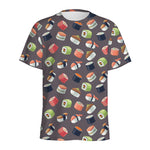 Colorful Japanese Sushi Pattern Print Men's Sports T-Shirt