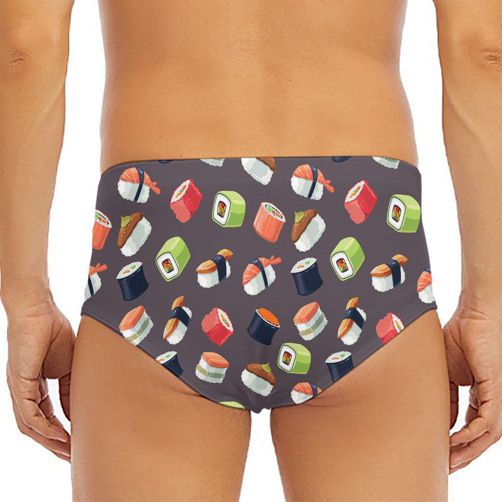 Colorful Japanese Sushi Pattern Print Men's Triangle Swim Briefs