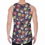 Colorful Japanese Sushi Pattern Print Men's Velvet Tank Top