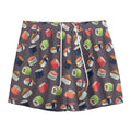Colorful Japanese Sushi Pattern Print Mesh Shorts
