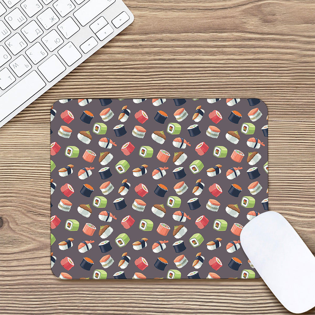 Colorful Japanese Sushi Pattern Print Mouse Pad
