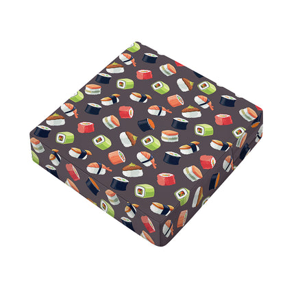 Colorful Japanese Sushi Pattern Print Outdoor Seat Cushion Cover