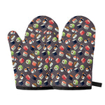 Colorful Japanese Sushi Pattern Print Oven Mitts