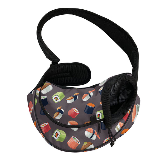 Colorful Japanese Sushi Pattern Print Pet Sling Carrier