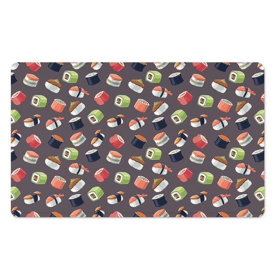 Colorful Japanese Sushi Pattern Print Polyester Doormat