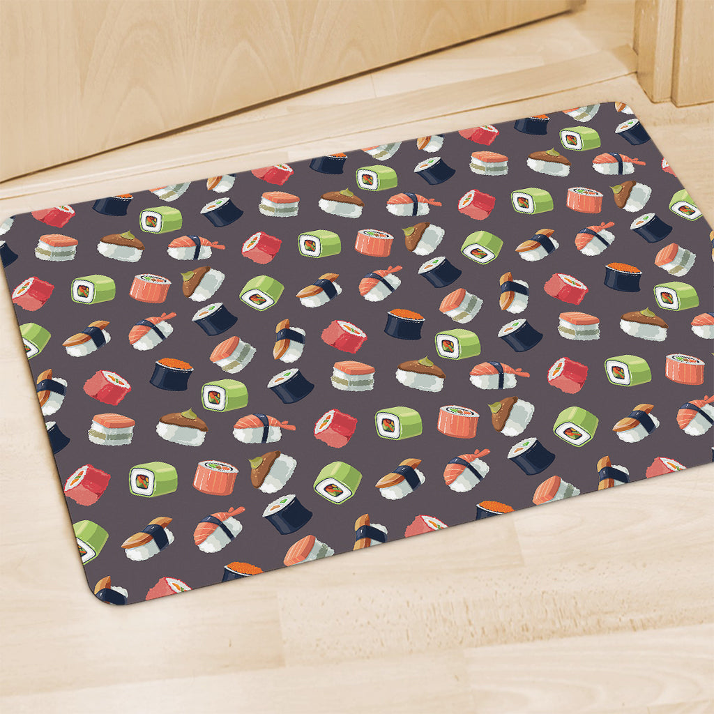 Colorful Japanese Sushi Pattern Print Polyester Doormat