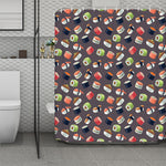 Colorful Japanese Sushi Pattern Print Polyester Shower Curtain