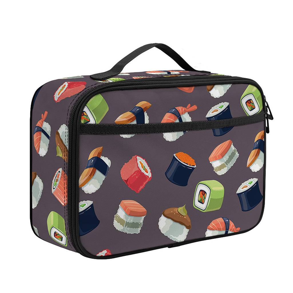Colorful Japanese Sushi Pattern Print Portable Lunch Bag