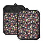 Colorful Japanese Sushi Pattern Print Pot Holders With Pocket