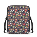 Colorful Japanese Sushi Pattern Print Rectangular Crossbody Bag